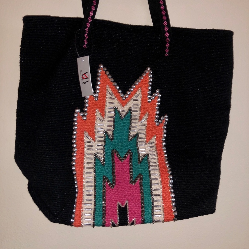 America & Beyond embroidered tote bag